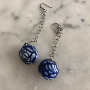 Cobalt ceramic earrings